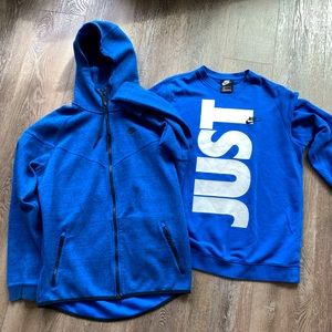 Nike Tech Zip up & Nike crew neck sweatshirt.